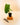 Potted plant on a wooden block with shears on a light background
