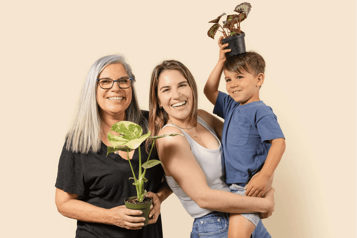 A family celebrating Mother's Day