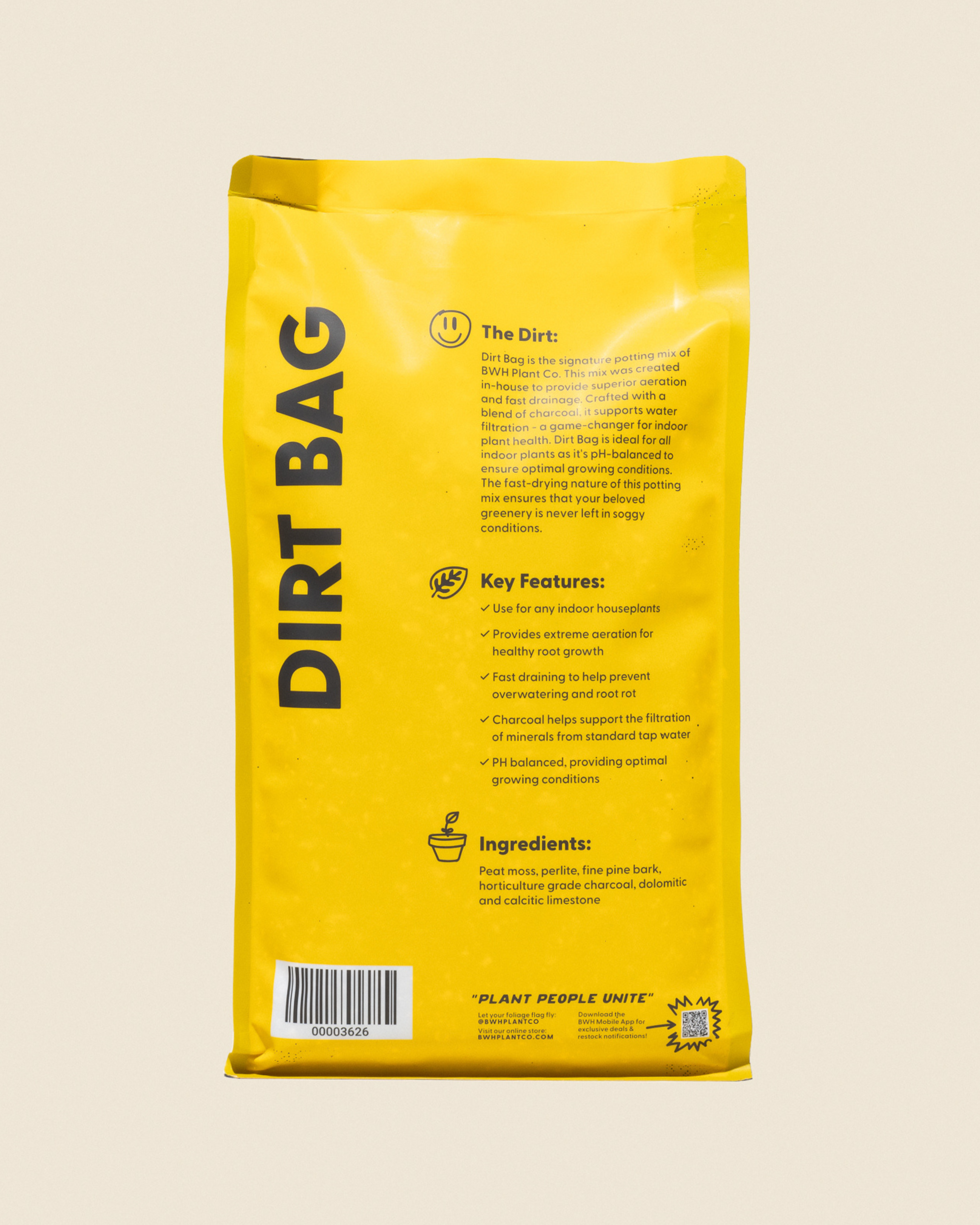 potting mix bag Dirt Bag: 1 Gallon – BWH Plant Co